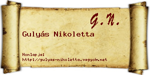 Gulyás Nikoletta névjegykártya