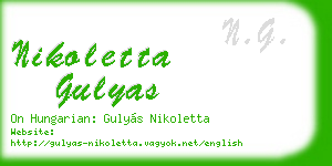 nikoletta gulyas business card