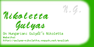 nikoletta gulyas business card